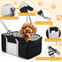 Portable Dog Car Seat for Small Dogs, Booster Seat with Safety Leash & Washable Cushion, Pet Car Seat with Adjustable