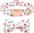 Floral Adjustable Dog Collar with Bows for Girls, Spring Gift for Medium Small Large Dogs