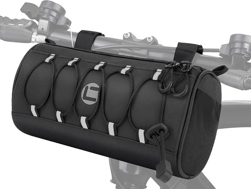 WOTOW Waterproof Bike Handlebar Bag with Large Reflective Area & Strips, Front Pouch with Waterproof Zipper