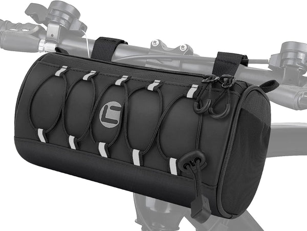 WOTOW Waterproof Bike Handlebar Bag with Large Reflective Area & Strips, Front Pouch with Waterproof Zipper