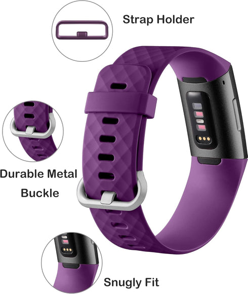 Hamile Bands for Fitbit Charge 4 / Charge 3 / Charge 3 SE - Waterproof Replacement Watch Strap for Women Men, Small
