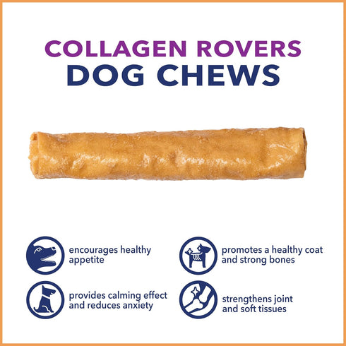 Pet Factory CareChewz Collagen +Plus 9" Rovers Dog Chew Treats, Chicken Flavor, 3 Count