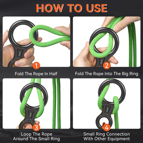 Rescue Figure 8 Descender Climbing Gear, 35KN/3500kg Aluminum Alloy Rigging Plate for Belaying