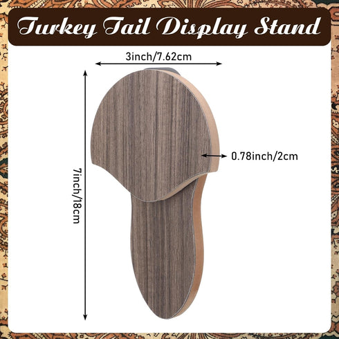 (14.5 Inch,Grey,Walnut Bucherry Turkey Tail Fan Mounting Kit for Hanging Turkey Tail, Feather, Beard, Wall Mounted
