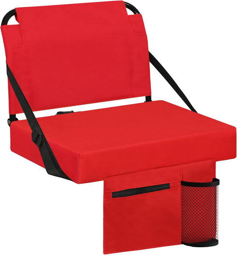 Stadium Seat for Bleachers with Back Support and Wide Padded Cushion Stadium