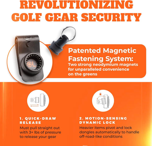 Frogger Golf Magnetic Belt Latch-It Accessory Attachment System, Secure Quick Golf Gear Access