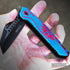KCCEDGE EDC Pocket Knife, Razor Sharp Edge Folding Knife for Camping Gear Survival Kit, Blue