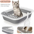17.7'' Tlence Collapsible Small Cat Litter Box, Open Foldable Kittens Potty with Scoop, Shallow Anti Splash Travel Cat