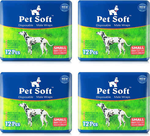 Pet Soft Disposable Male Dog Wraps - Dog Diapers for Male Dogs,