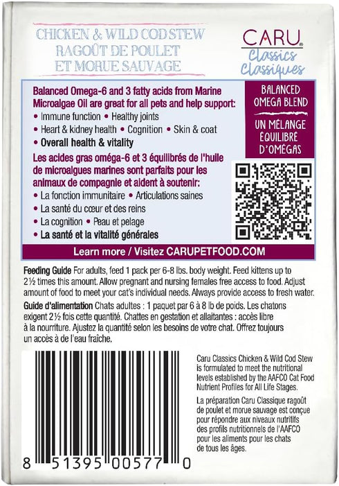 CARU Classics Chicken & Wild Cod Stew Wet Cat Food - 5.5 Oz Box, Case of 12
