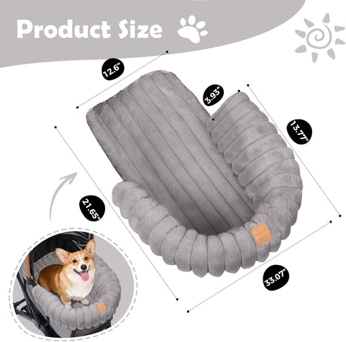 GTPLAYER Pet Stroller Mat, Plush Quilted Dog & Cat Stroller Liner Pad, Soft Flat Pad for Comfort and Stroller