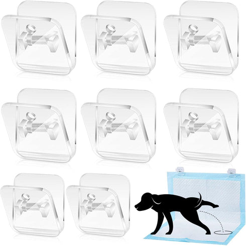 8 Pieces Wall Pee Pad Holder Clear Dog Potty Training Pad Holder