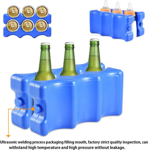 REV. LANG Packs Coolers(600g,Set 4) Cold Freezer Cool Ice Double Sided Contoured Reusable Long Lasting for Breast Milk
