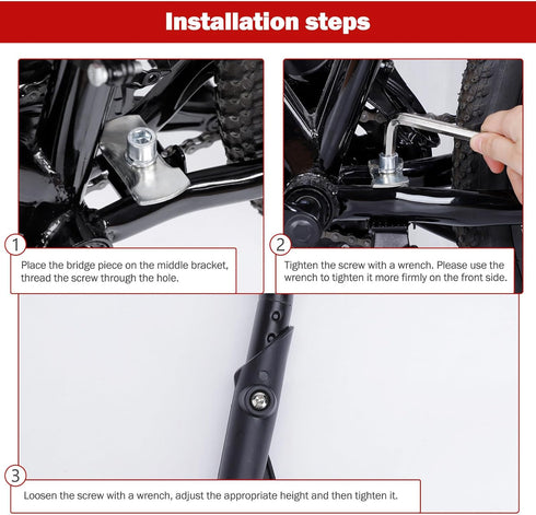 SEISSO Adjustable Bike Kickstand, Center Mount for 22/24/26 Inch Wheel Mountain and Road Bicycles