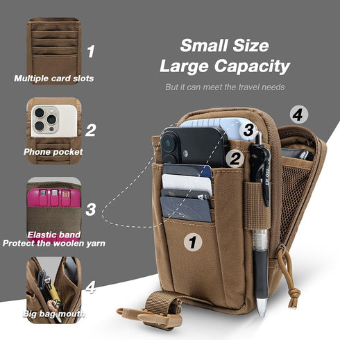 Pack TSPRO Tactical Molle EDC Pouch Utility Tool Pouches Organizer Phone Holster Durable Belt Waist Bag Military Gear