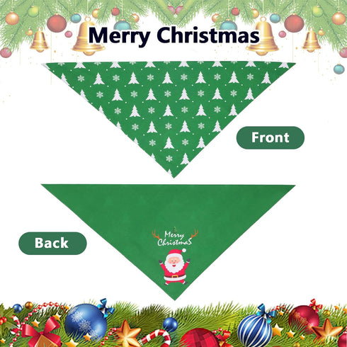 2PCS, Christmas Dog Bandanas XLarge for Dog, Triangle Reversible Holiday Bandana for Boy Girl, Bibs Accessories
