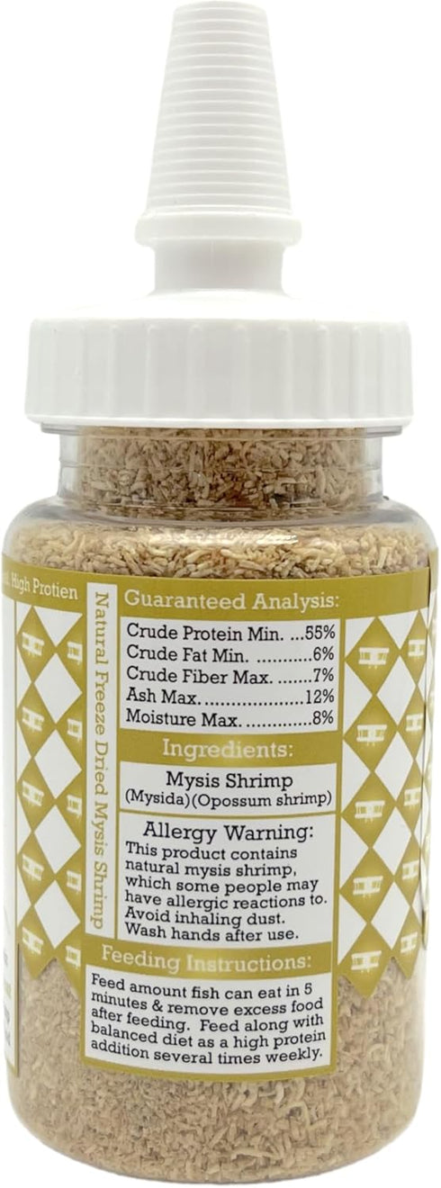 0.6 oz, Aquatic Provisions Mini Mysis Freeze Dried Fine Mysis Shrimp Floating Loose Fish Food for Freshwater and Marine