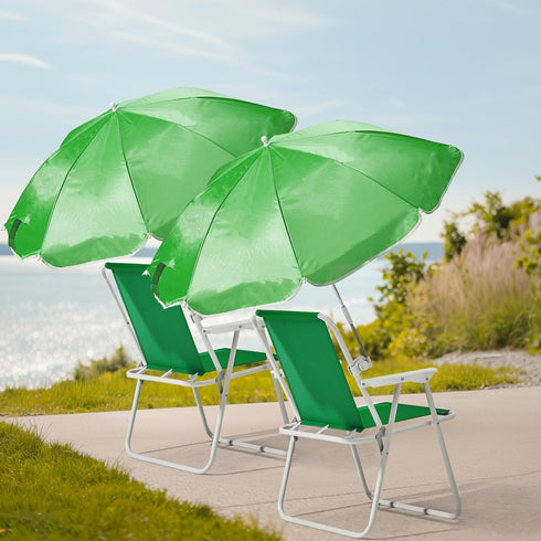 Beach Umbrella Chair for Adults, Folding Heavy Duty Camping Chair,Lightweight High Back Beach Lounge Chairs Shade Chair