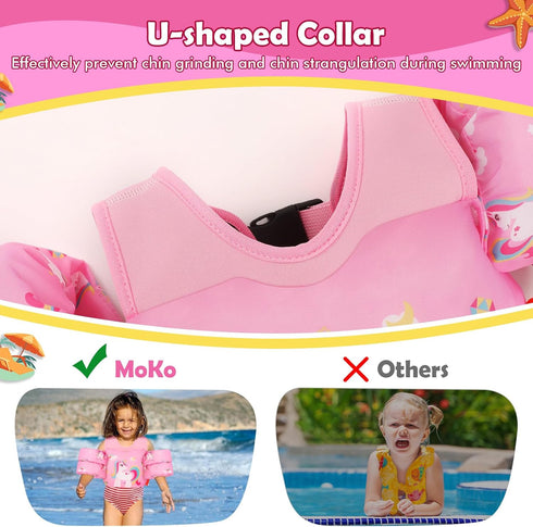 13-30/20-50/22-66lbs, Swimming MoKo Toddler Swim Vest for Kids Swim Arm Floaties Cartoon Water Wings Pool Float Vests