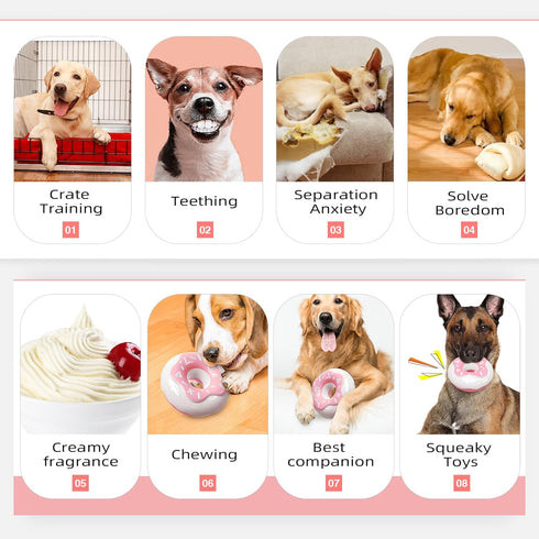 Indestructible Dog Chew Toys for Aggressive Chewers, Tough Squeaky Toys for Small/Medium/Large Breeds, Creamy Scent