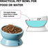 Y YHY Ceramic 15 Ounce Slanted Cat Food Water Bowl, Lake Blue
