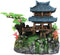 Aquarium Classical Resin Castle Decorations, Realistic Details Castle with Green Leaf for Fish Tank Accessories