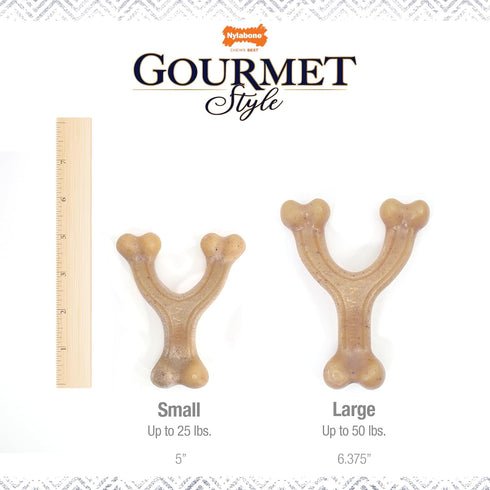 Nylabone Gourmet Style Strong Chew Wishbone Dog Toy, Chicken Flavor, Small/Regular (1 Count)