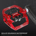 MTB Mountain Bike Pedals by Pedal, Compatible with Dual Function Sealed Clipless Aluminum 9/16" Flat Platform with