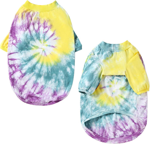 Dog Cotton Colorful Purple Yellow T-Shirts Soft and Stretchy Dog Shirt Pajamas Pets Clothes for Extra Large Dogs(3XL Purple)