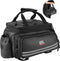 KEMIMOTO Bike Bag, 20L Waterproof Carbon Leather Rear Rack Trunk Bag, Pannier Handbag for Mountain Road Bike