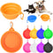 PROLOSO 9 Pcs Collapsible Dog Bowl - Foldable Silicone Cup Dish for Pet Food Water, Portable Travel Bowl with Carabiner