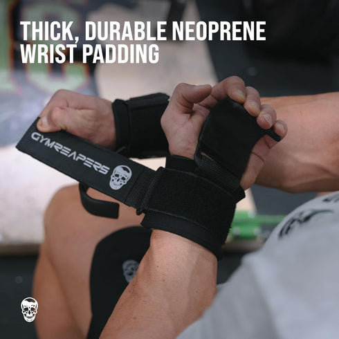 Gymreapers Weight Lifting Hooks (Pair), Heavy Duty Power Wrist Straps for Deadlifts, Pull Ups, Gym Gloves