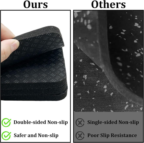 Muimurex 4PCS 10MM 4" 4" Anti-Slip Treadmill Mat Pads, Thick High Density Anti Vibration Walking Pad Mats, x Shock