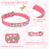 2 Pieces PU Leather Dog Collar Pink Rhinestone Flower Pattern Studded Adjustable Bling Puppy Collar (XS: 8.2-10.6 Inch)