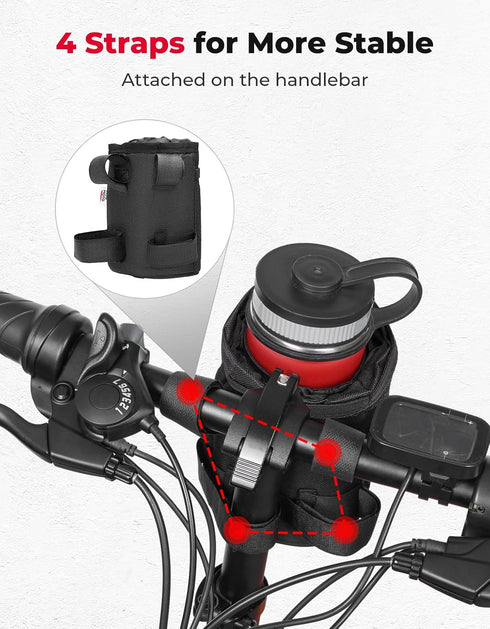 KEMIMOTO Bike Cup Holder, Bicycle Water Bottle Holder for Handlebar, Fits 12-32oz Bottles for Mountain Road Bikes