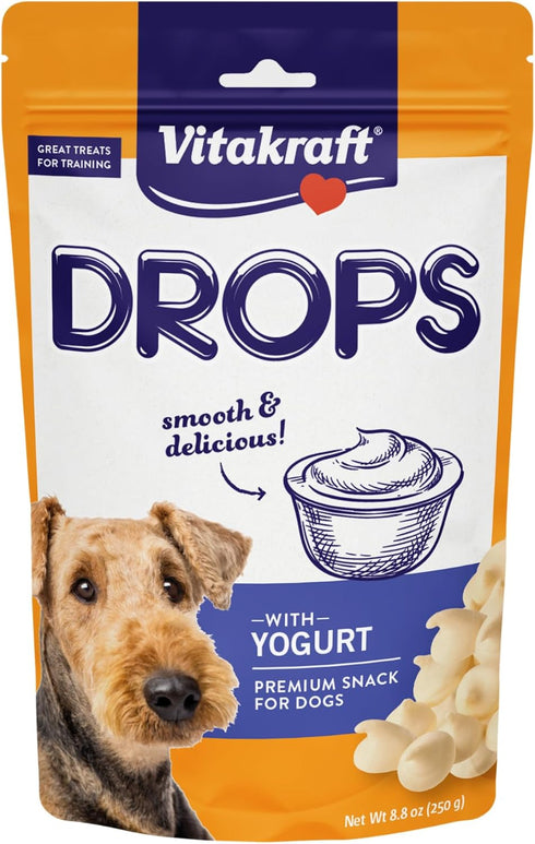 Vitakraft Drops Dog Treats with Yogurt - Bite-Sized Yogurt Training Treats for