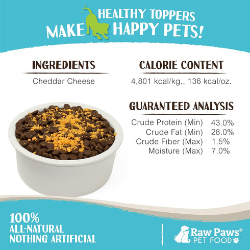 Raw Paws Boost Pet Food Topper Freeze-Dried Cheese, 3.6-oz, Made in USA, Dog Food Toppers