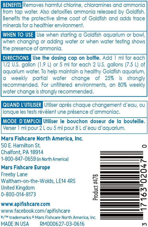 4-Ounce API GOLDFISH PROTECT Aquarium Water Conditioner Bottle