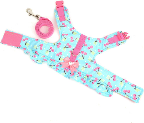 SELMAI Cat Harness and Leash, Escape Proof Cherry Vest for Small Dogs and Kittens, Soft Padded for Walking