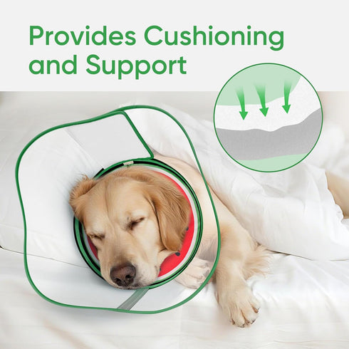 Sponge Dog Cone Collar, Dog Recovery Collar Alternative with Detachable High Clear Shield, Adjustable Soft Neck Cone