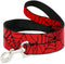 Buckle-Down Dog Leash, Spiderweb Red Black, 6 Feet Long, 1.0 Inch Wide