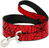 Buckle-Down Dog Leash, Spiderweb Red Black, 6 Feet Long, 1.0 Inch Wide