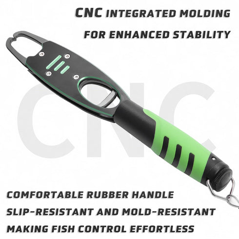 Fish Lip Gripper with Scale, 40LB/18KG Capacity Aluminum Alloy Fish Scale Grabber Fishing Gear and Accessories