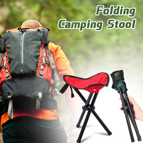 3 Pack Beeveer Folding Camping Stool Portable Small Collapsible Chair Tripod Stool Hiking Chair for Fishing, Beach