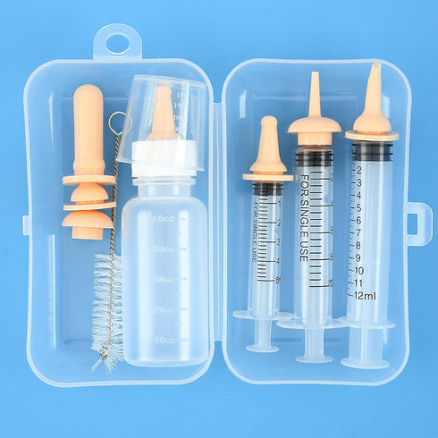 Leoihmaoel Kitten Puppy Nursing Bottle Set with Nipples, BPA Free Formula Dispenser, Feeding