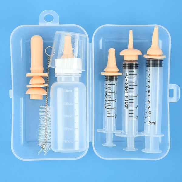 Leoihmaoel Kitten Puppy Nursing Bottle Set with Nipples, BPA Free Formula Dispenser, Feeding