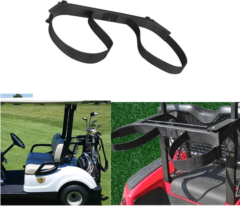 Golf Bag Holder Strap Bracket Assembly, Attachment for EZGO Golf Cart Rear Seat, Medalist & TXT DCS/PDS Replace#