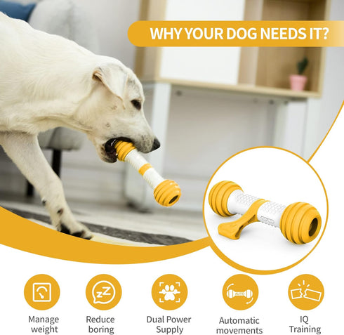 PETGEEK Interactive Dog Toys, Durable Motion Activated Automatic Dog Bone for Medium & Large Dogs, Electronic