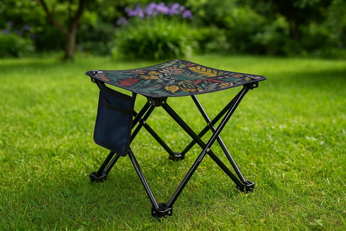 Generic 13.5 Inch Portable Folding Camping Stool, Height, with Carry Bag, for Outdoor, Beach, Hiking, Fishing