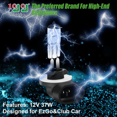 Golf Cart Headlight Bulb, 12V 37W Super Bright Halogen for EZGO, Club Car DS, Precedent, 2 Pack